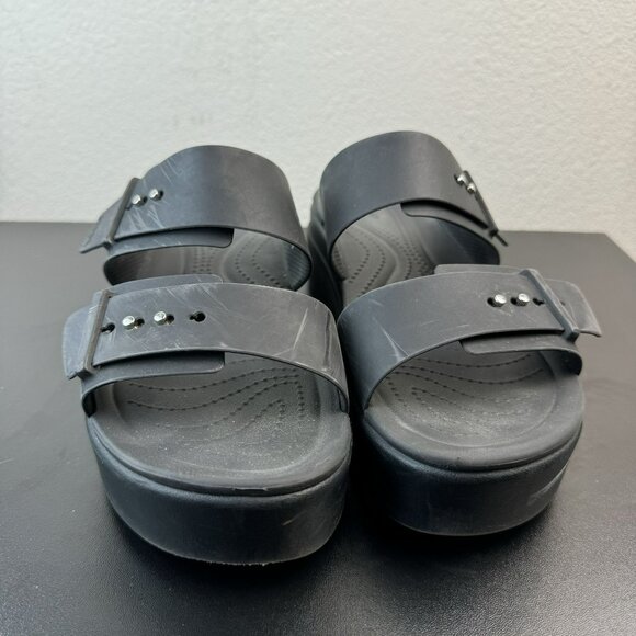 CROCS Black Platform Sandals - Picture 9 of 9